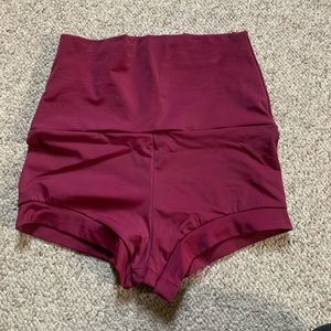 Burgundy High Waisted Balera Shorts